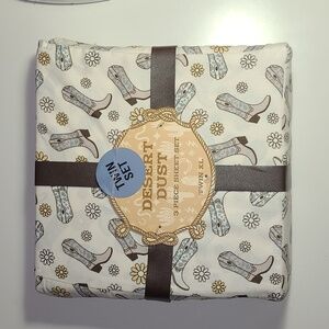 DESERT DUST 3 PIECE COWBOY BOOTS WESTERN TWIN XL SHEET SET NWT